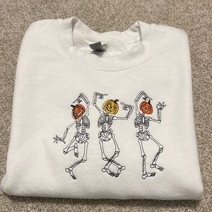 Handmade Halloween Embroidered Crewneck